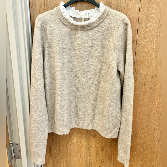Mango Wool Blend Ruffle Neck Sweater - Picture 1 of 4